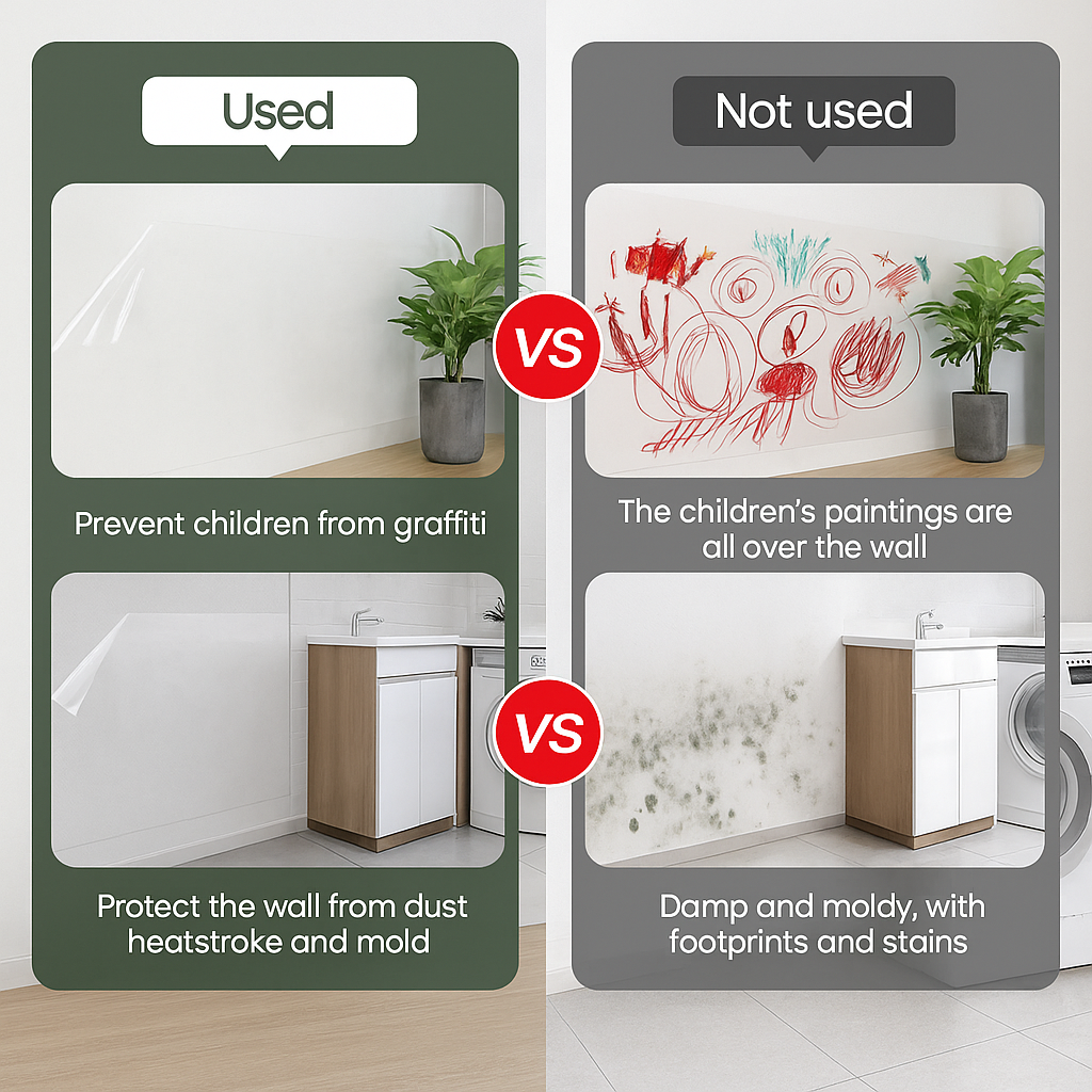 Self- Adhesive Transparent Electrostatic Wall Protection Film Buy 1 Get 1 Free